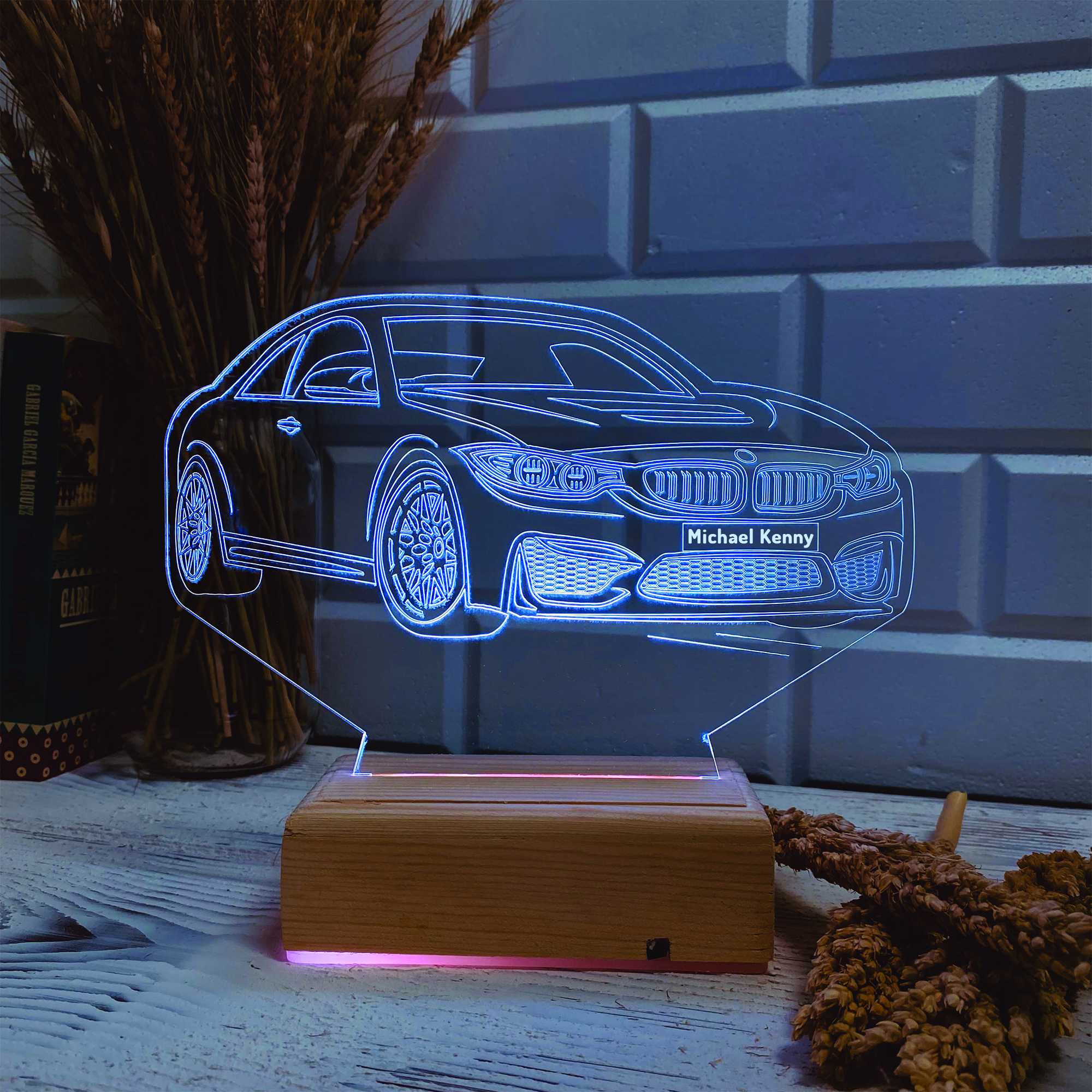 Kişiye Özel Bmw Tasarım Plakalı Rgb 3D Gece Lambası