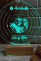 Kişiye Özel Spotify Müzik Barkodlu Ve Fotoğraflı Plak 3D Led Lamba