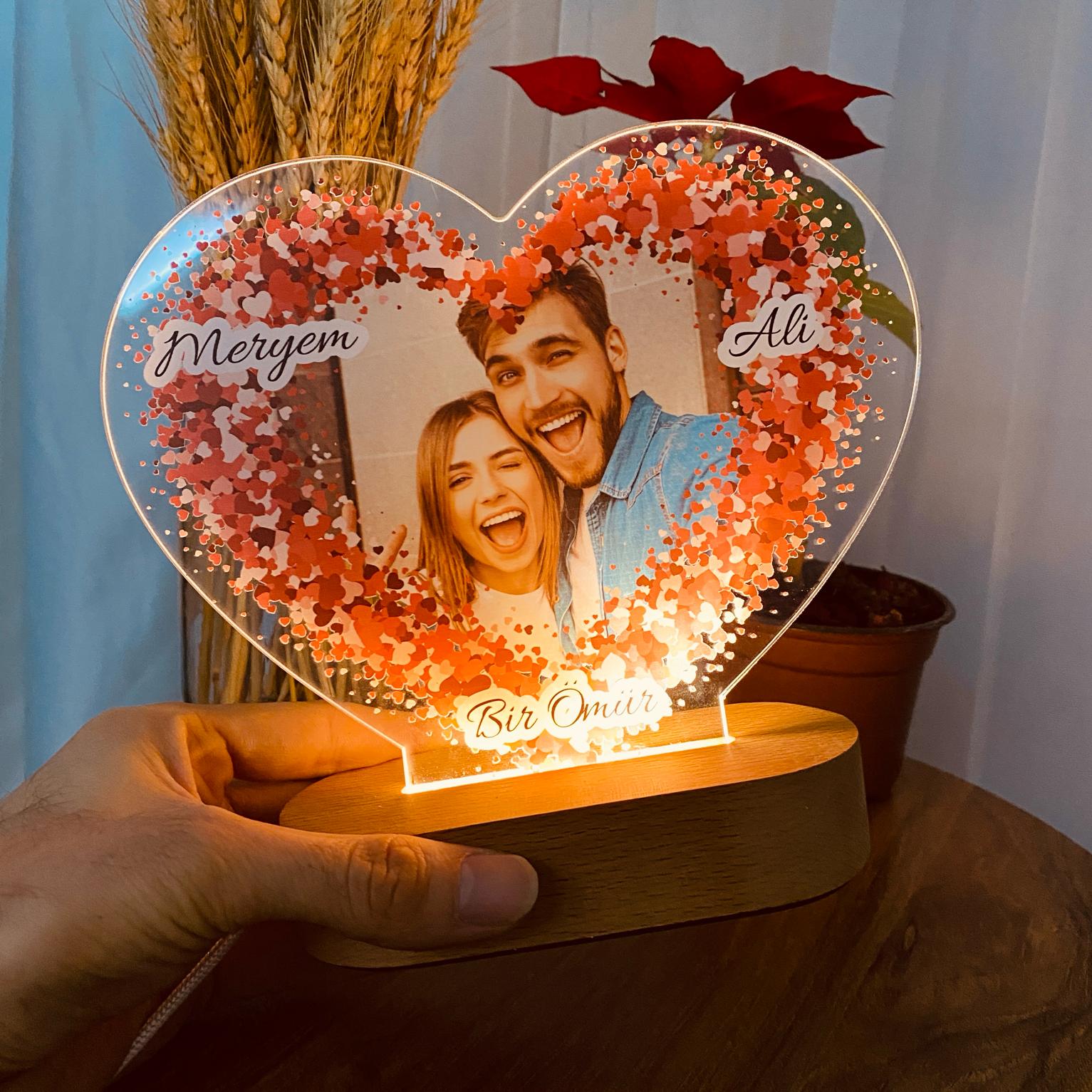 Sevgililer Günü Özel Çok Kalp Model Gece Lambası