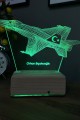 Kişiye Özel Lazer Kesim 3D Tasarım F16 Uçak Led Aydınlatma