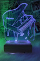 Kişiye Özel Piyano 3D Gece Lambası Müzik Öğretmenine Hediye