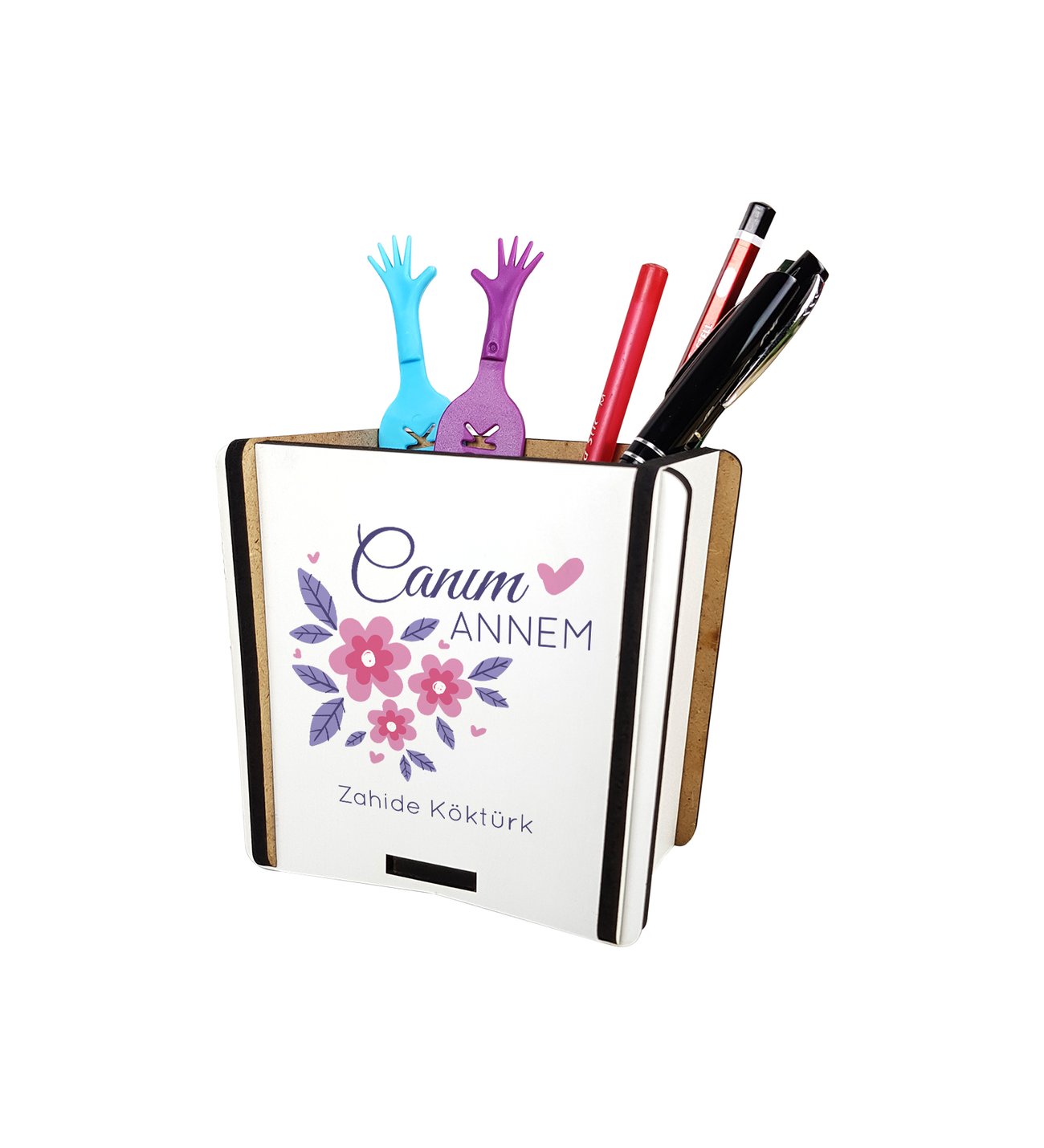 Canım Annem İsme Özel Ahşap Kalemlik Canım Annem İsme Özel Ahşap Kalemlik