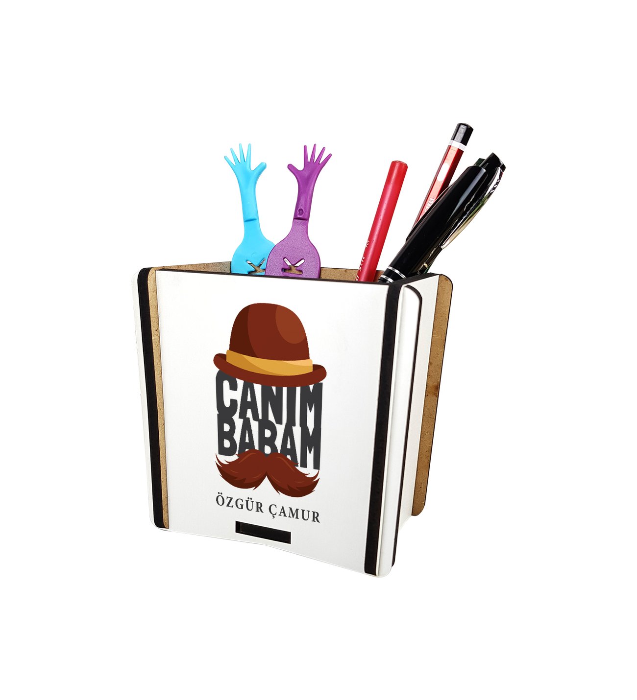 Canım Babam İsme Özel Ahşap Kalemlik Canım Babam İsme Özel Ahşap Kalemlik