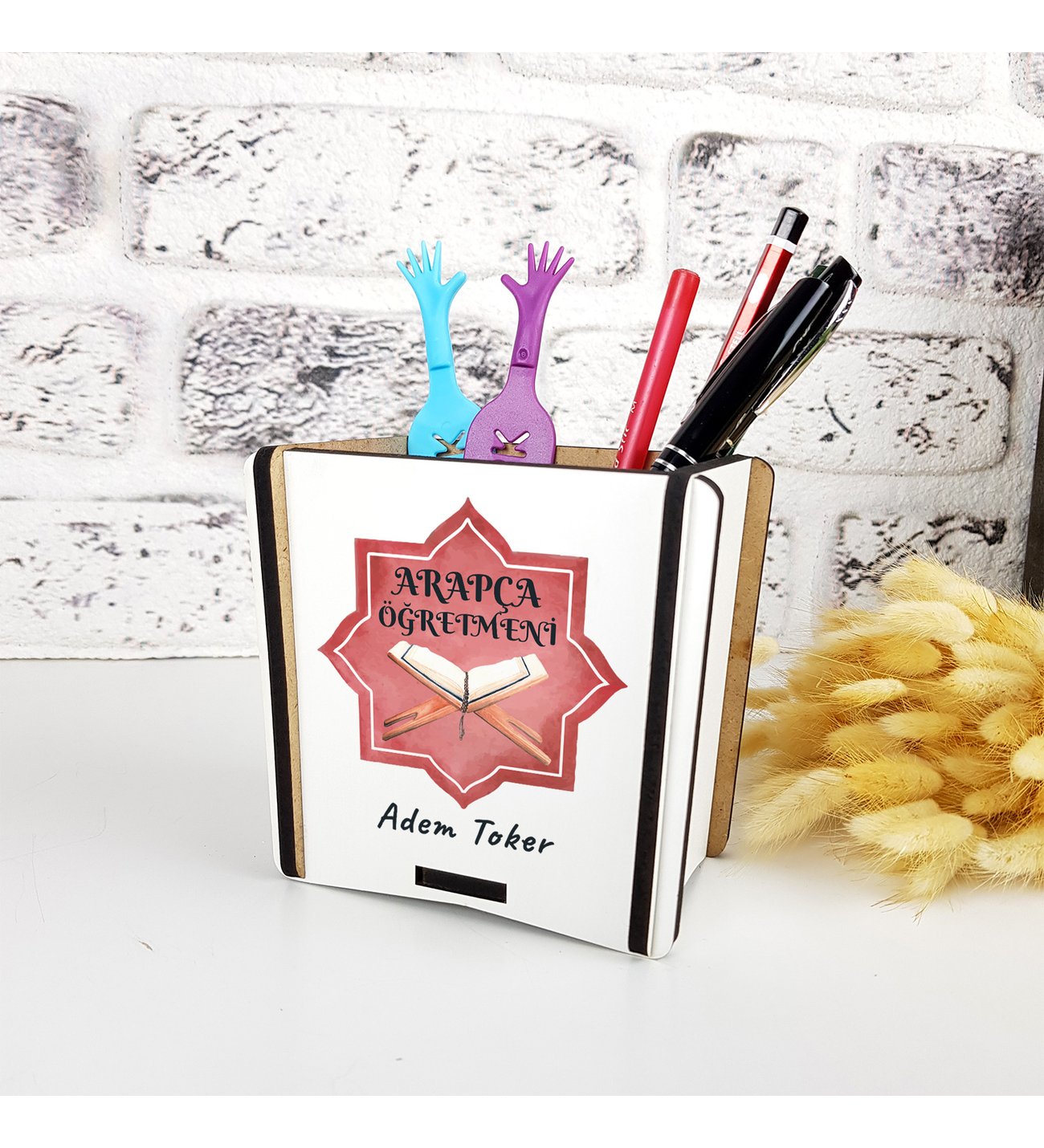 Arapça Öğretmeni Hediye Ahşap Kalemlik Arapça Öğretmeni Hediye Ahşap Kalemlik