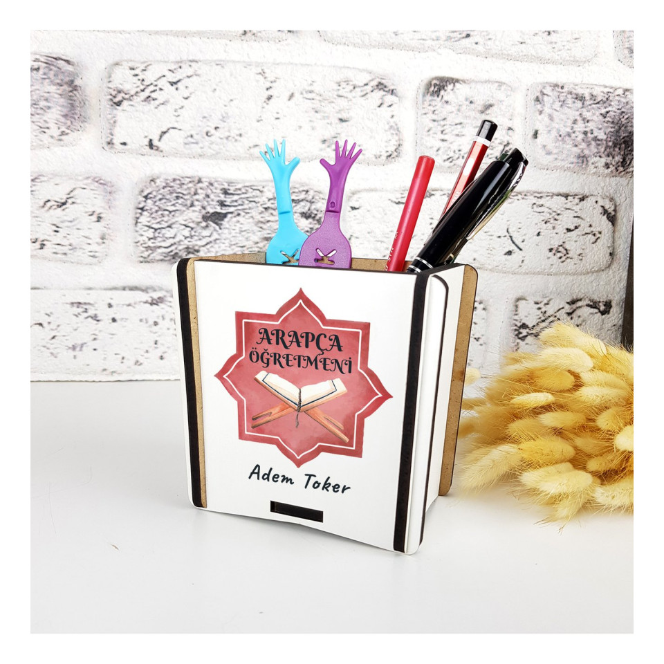 Arapça Öğretmeni Hediye Ahşap Kalemlik Arapça Öğretmeni Hediye Ahşap Kalemlik