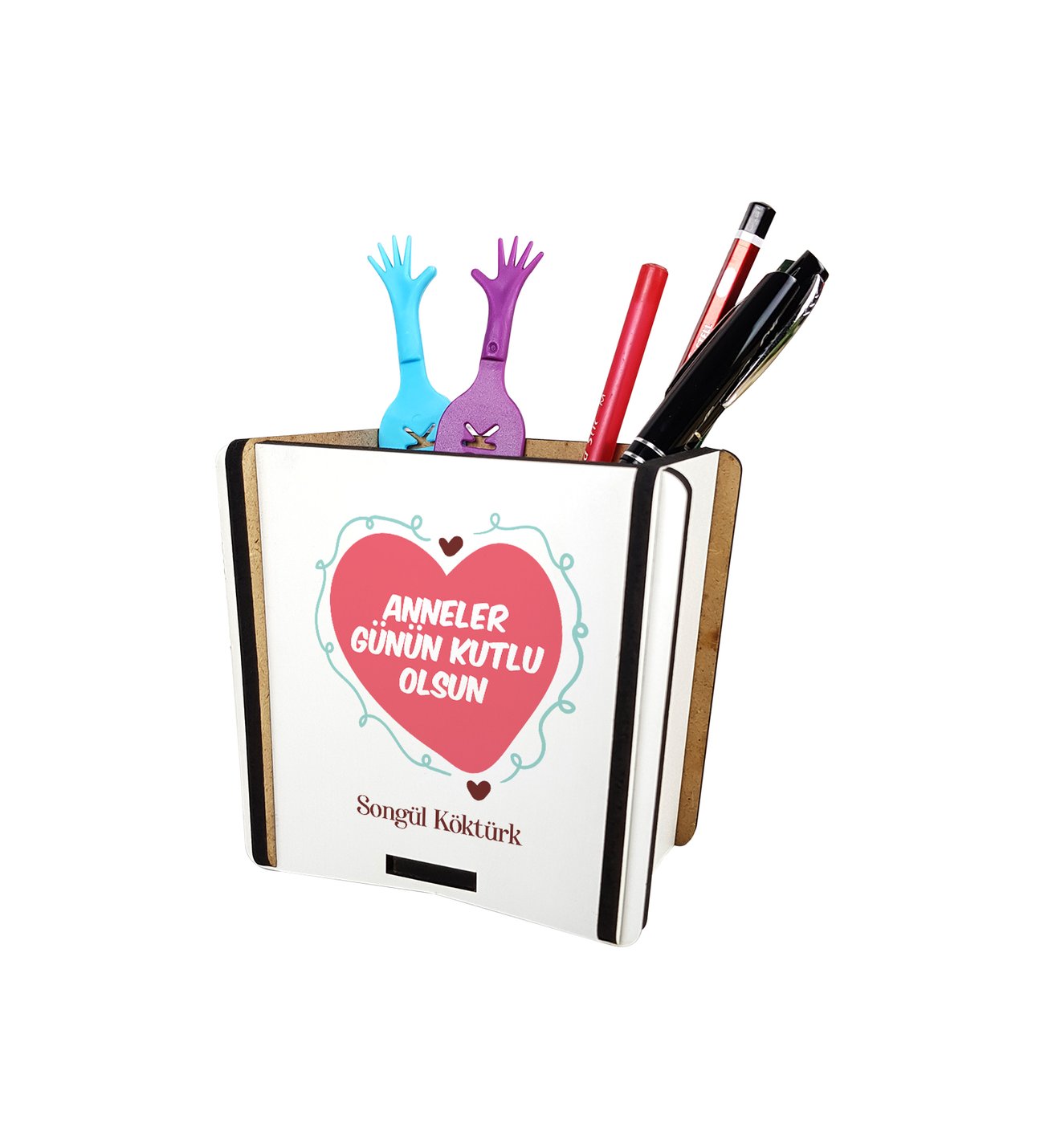 Anneler Günün Kutlu Olsun İsme Özel Ahşap Kalemlik Anneler Günün Kutlu Olsun İsme Özel Ahşap Kalemlik