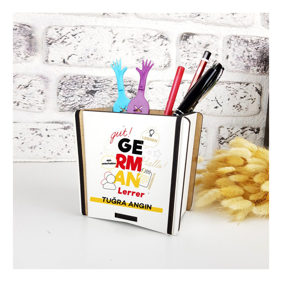 Almanca Öğretmeni Ahşap Kalemlik Almanca Öğretmeni Ahşap Kalemlik