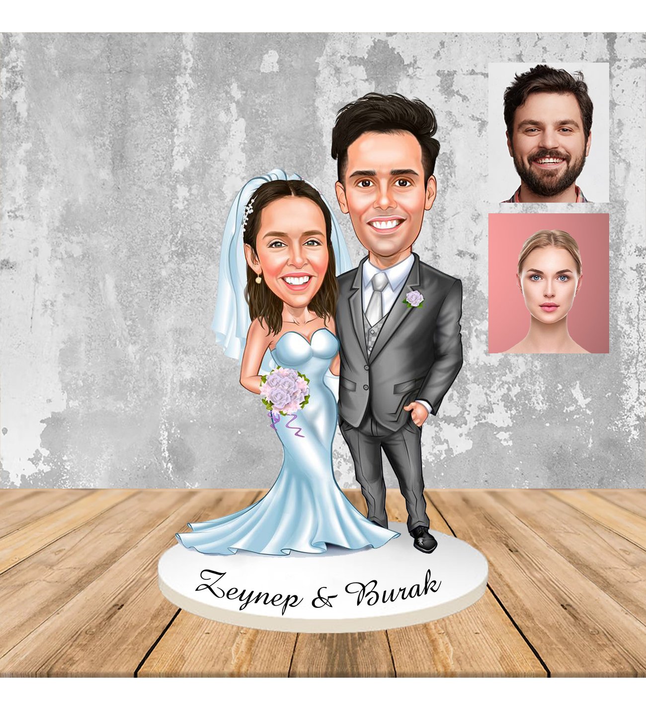 Kişiye Özel Evlilik Modelli Hediye Ahşap Karikatür Biblo Kişiye Özel Evlilik Modelli Hediye Ahşap Karikatür Biblo