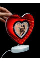 3D Ledli Kırmızı Işıklı Kalp Sihirli Ayna Fotoğraf Çerçevesi