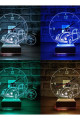 Kişiye Özel 16 Renkli Saatli Vosvos 3D Led Lamba
