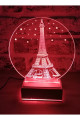 Kişiye Özel 3D Tasarım Eyfel Kulesi Led Aydınlatma Gece Lambası Rgb Led Lamba