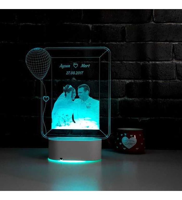 Kişiye Özel Çerçeve Tasarım 3D Gece Lambası