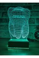 Kişiye Özel Diş Doktoruna Hediye 3D Diş Tasarım Rgb Gece Lambası Doktora Hediye Gece Lambası