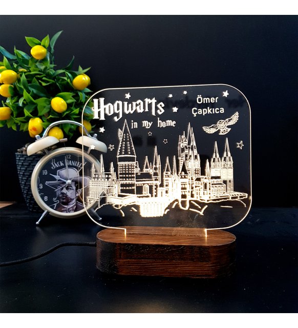 Kişiye Özel Hogwarts Tasarımlı Hediye 3D Led Lamba