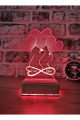 Kişiye Özel Kalpli Sonsuz Aşk Renkli 3D Lamba