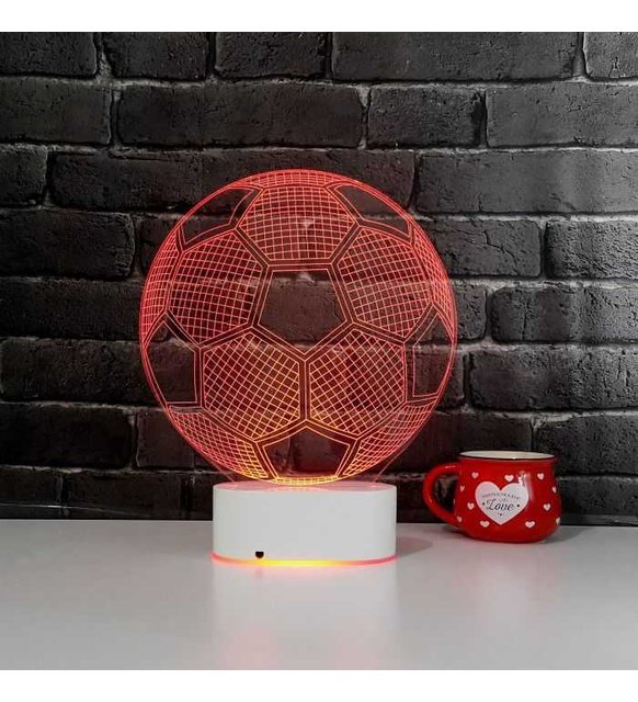 Kişiye Özel 3D Tasarım Futbol Topu Led Aydınlatma 3D Rgb Led Aydınlatma Gece Lambası