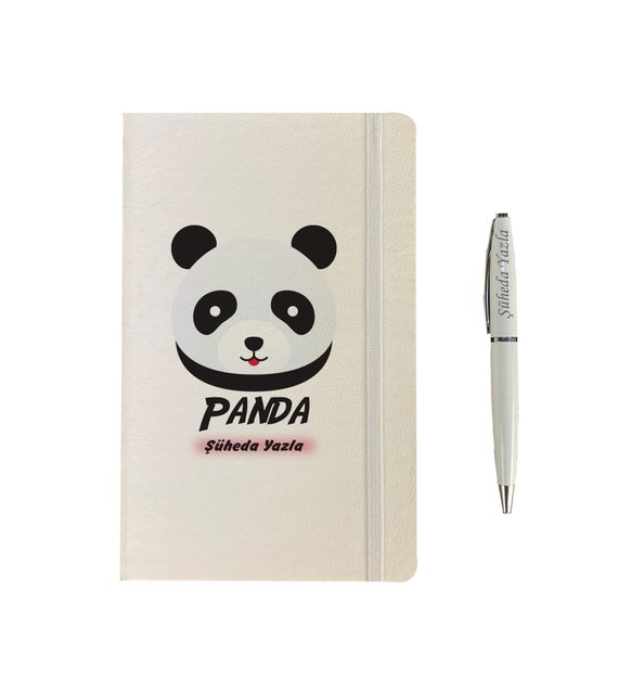 Kişiye Özel Sevdiklerinize En Güzel Hediye Sevimli Panda Defter, Kalem Seti