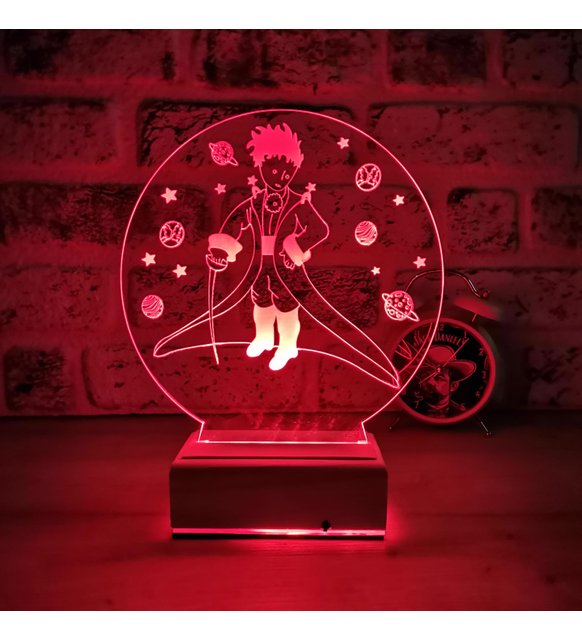 Küçük Prens Tasarım 3D Gece Lambası
