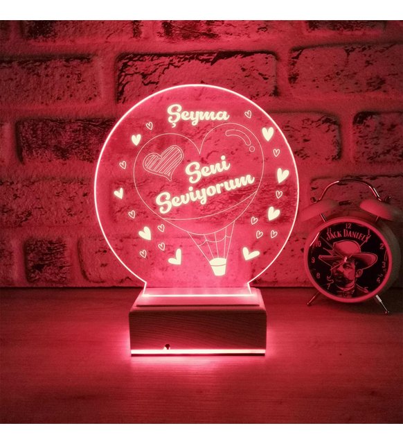 Seni Seviyorum Kişiye Özel 3D Led Gece Lambası