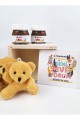 Sevgiliye Hediye Ahşap Kutuda İsme Özel Hayatıma Renk Katanım Ayıcık Anahtarlık Ve Nutella Seti