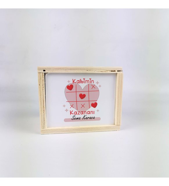 Sevgiliye Hediye Ahşap Kutuda İsme Özel Kalbimin Kazananı Ayıcık Anahtarlık Ve Nutella Seti