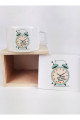 Sevgiliye Hediye Ahşap Kutuda Seni Günün Her Saati Seviyorum Tasarımlı Fincan Seti