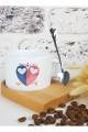Sevgiliye Hediye Baykuş Tasarımlı Ahşap Altlıklı Fincan