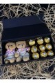 Sevgiliye Özel Ferrero Rocher Çikolata Ve Ayıcık Hediye Kutusu