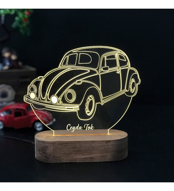 Volkswagen Beetle Nostaljik 3D Led Gece Lambası